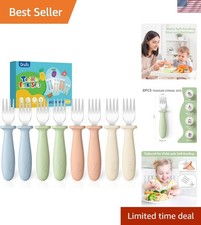 8 Pieces Toddler Forks Set - Baby Forks with Silicone Handle Children safe 18...