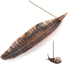 Incense Holder Set, Leaf and Snail Incense Burner, Incense Ash Catcher, Incense 