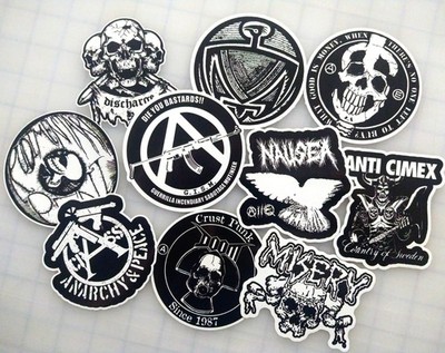 Crust Punk Vinyl Sticker Lot (10 Stickers) SET 1 anarcho grindcore