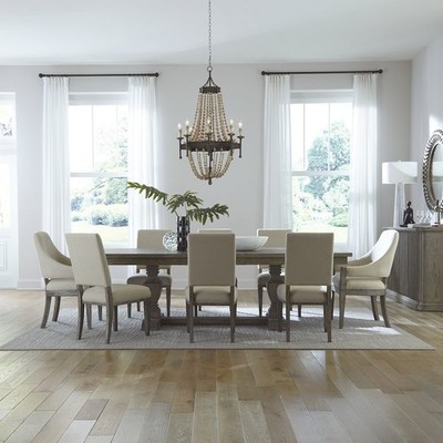 Westfield 9 Piece Trestle Table Set in Havana Brown color