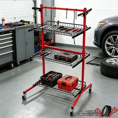 Parts Management Storage Cart Auto Body Rolling Parts Storage Rack ...