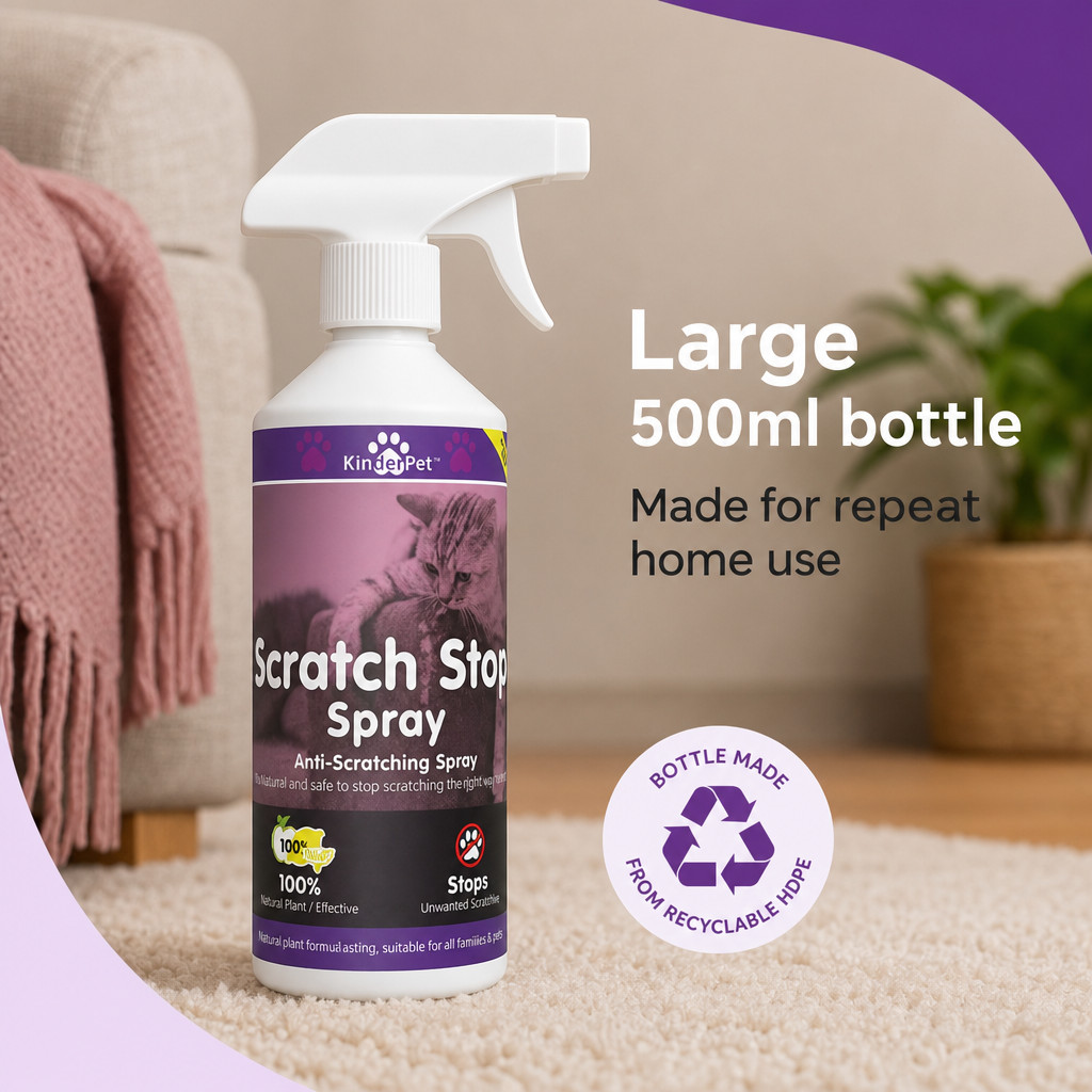 Eco Cat Spray Antigraffio Stop Gatti Graffi Carta da Parati Tappeto Divani 500ml UK foto 5