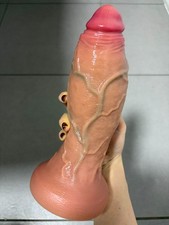 Long Liquid Silicone Realistic Dildo Skin Feeling Huge Big Penis Suction Sex Toy
