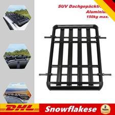Aluminium Dachgepäckträger Korb SUV Gepäckträger Schwarz Auto Dachkorb 160cm 