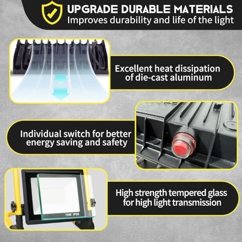 10000LM LED Work Light: Portable Work Light with 5FT Cord - IP66 Waterproof F...