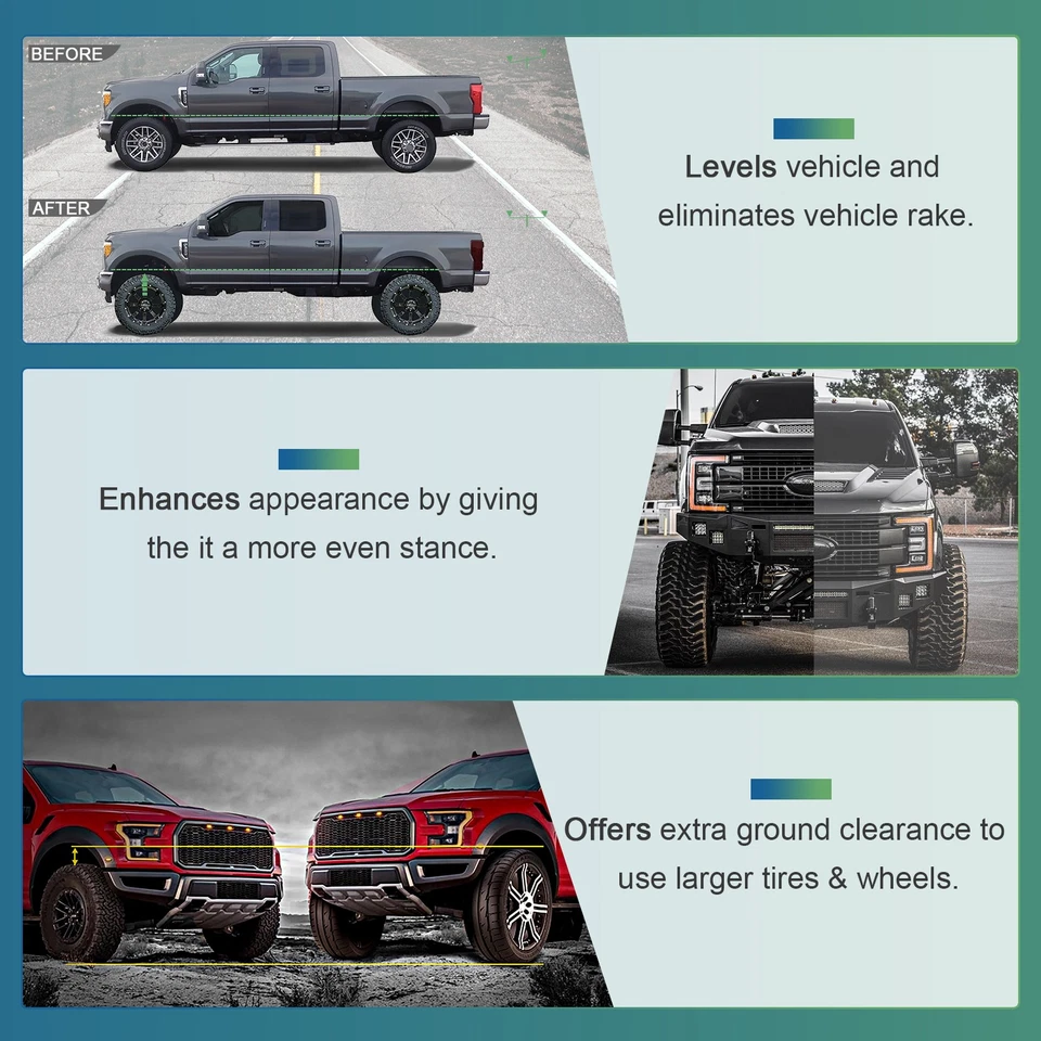 1-3" Front Leveling Kit W/Shock Extender For 1999-13 Chevrolet Suburban 2500 GMC Foto 4 de 4