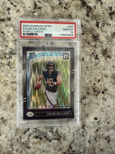 2024 Panini Donruss Optic - Rated Rookie Caleb Williams #201 Purple Shock Prizm