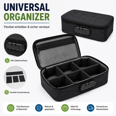 Universal Organizer Tasche Etui Transportetui Koffer Case Box mit Zahlenschloss