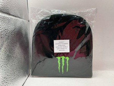 Monster Energy Drink Merch Knit Beanie Hat Black Embroidered Logo NWT