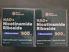 Reus Research NAD+ Nicotinamide Riboside 80ct, 2 Pack sealed, Exp 11/30/26