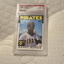 Topps 1986 Traded Barry Bonds Rookie #11T Pittsburgh Pirates PSA 9 Baseball Card. rookie card picture