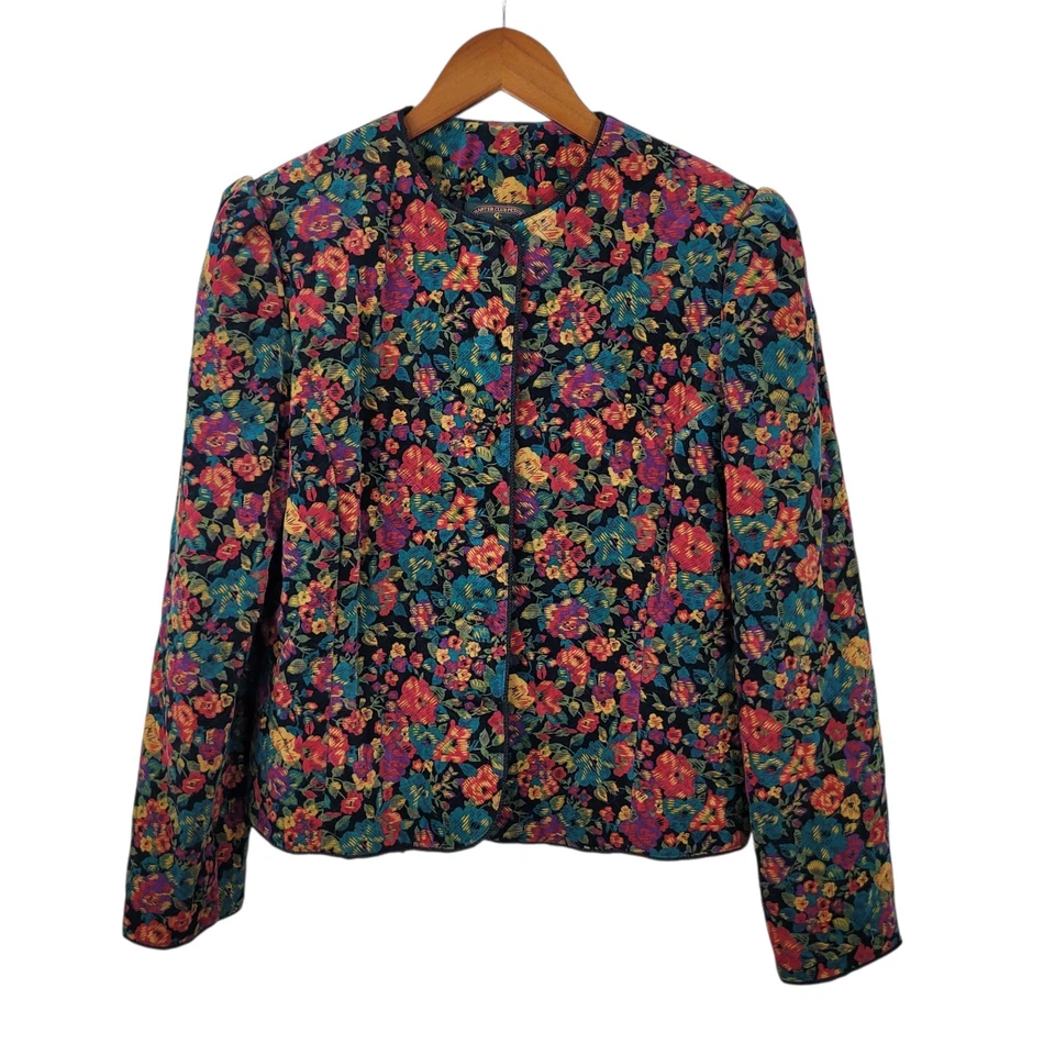 Chaqueta de Pana Vintage Talla 14 Grande Floral Acolchada Alt Cottagecore Royalcore Foto 2 de 4