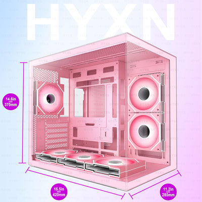 H3 ATX PC Case - Pre-Installed with 6 Infinity Mirror PWM ARGB
