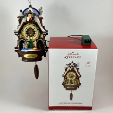 NEW 2013 Santa's Magic Cuckoo Clock Hallmark Ornament Light Motion Sound TESTED