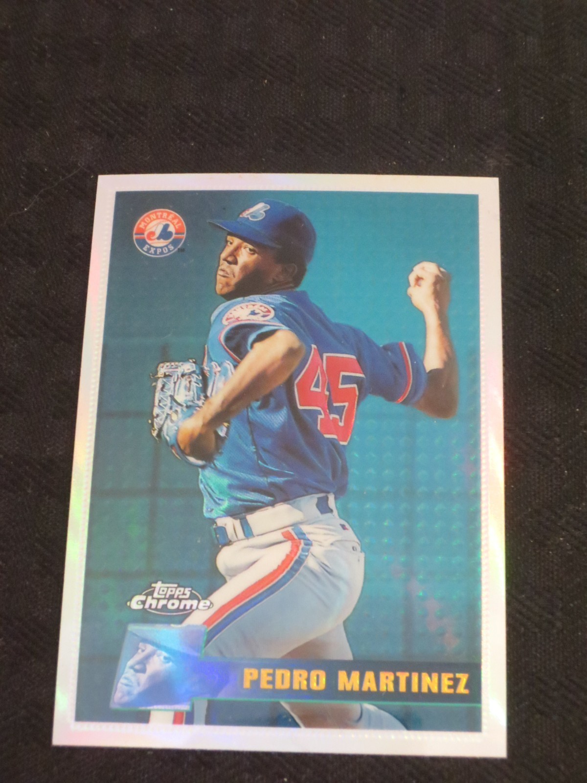 1996 Topps Chrome refractor # 121 Pedro Martinez Expos..Beautiful !!