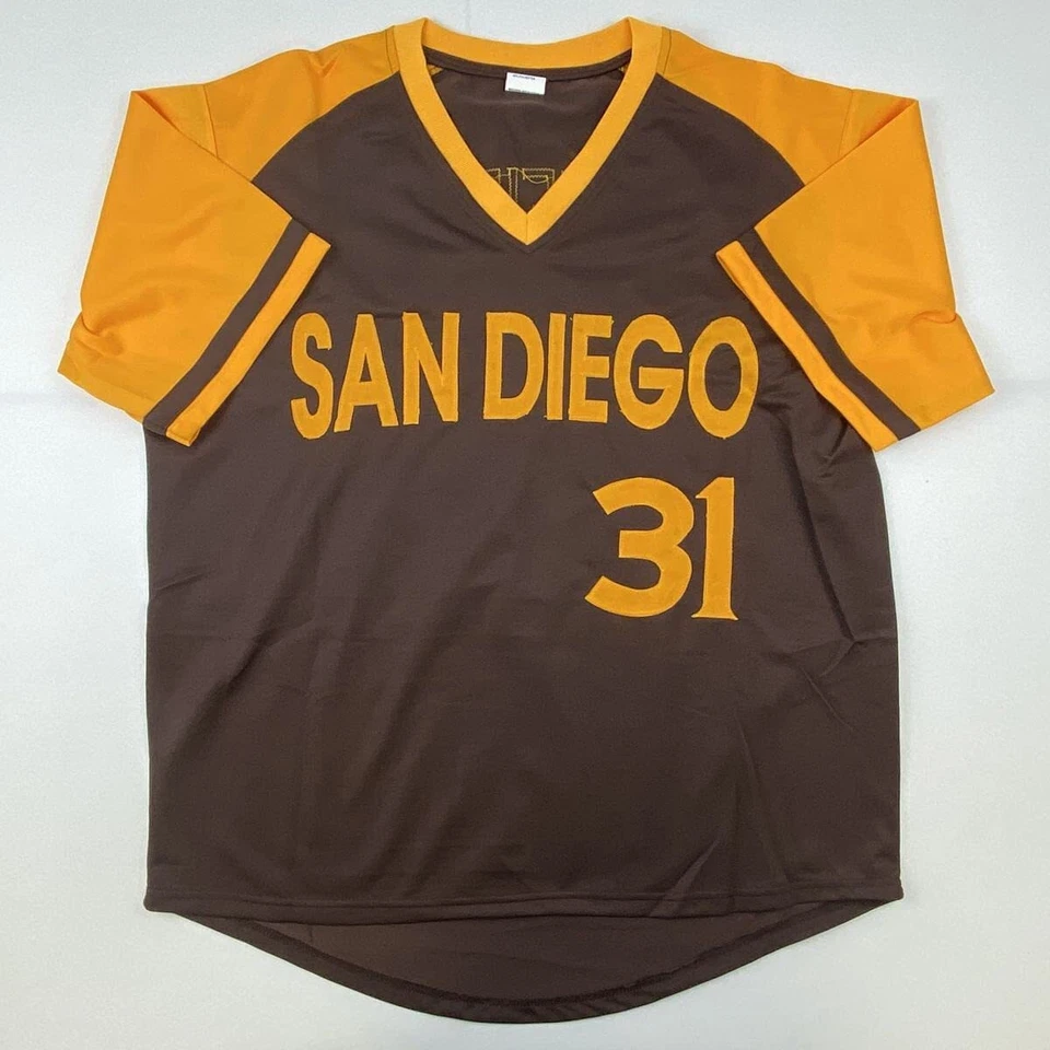 Autographed/Signed DAVE WINFIELD San Diego Brown Baseball Jersey JSA COA Auto - Image 4 of 4