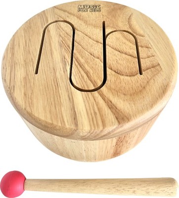 Schlitz-Trommel Kinder Tongue Drum Holz drei Klangzungen Früherziehung Schlägel
