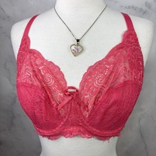 Panache Andorra Balconette Bra Pink Mesh Lace sz 30FF Lingerie 5675 Romantic