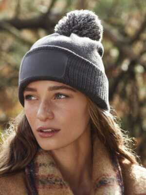 Beechfield Berretto a cuffia con patchwork circolare (Grigio
