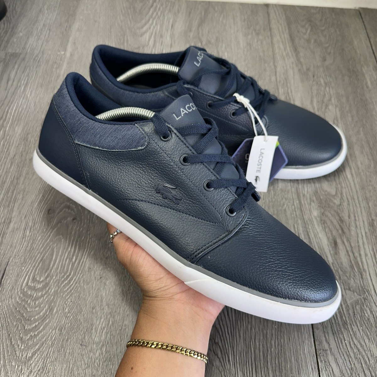 Lacoste Minzah 319 1 P CMA Mens Blue Leather Lifestyle Sneakers