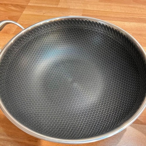 12.6" Stainless Steel Nonstick Wok Pan, Honeycomb Wok, Cooking Wok for gas cook - Picture 5 of 8