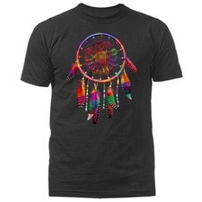 Camiseta colorida atrapasueños plumas tribal nativo americano