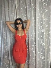 Marciano By Guess MIDI Orange Bandage Dress