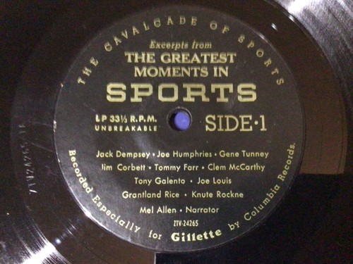 Greatest Moments in Sports~GILLETTE 1955 45 rpm ~ actual sound and voices -Vg++ - Picture 2 of 5