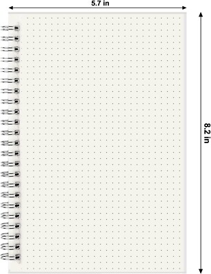 1 x PUNKTRASTER NOTIZBUCH SPIRALFORMAT A5 GEPUNKTETES PAPIER 80 BLATT/160 SEITEN 8,27 X 5,6 Zoll
