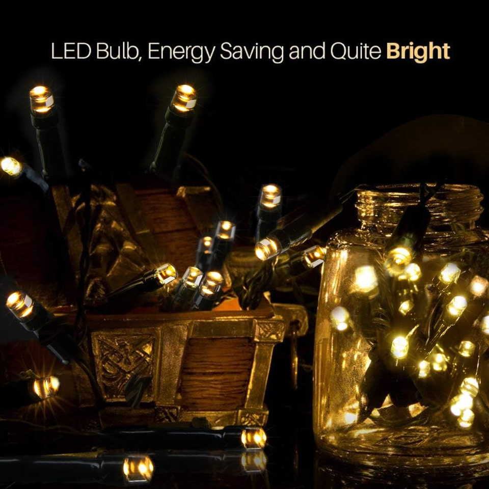 Battery Operated String Lights with Timer Christmas Outdoor String