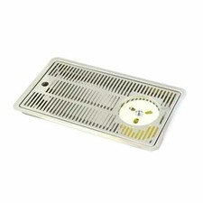 Vaschetta raccogligocce in acciaio inox 430x245x30 mm con doccia in vetro
