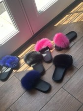 Pink Fur Slides