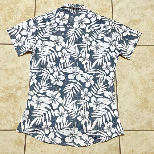 Dixxon Aloha Series Shirt Womens Size Large Grey White Floral Button Hawaiian - Bild 5 von 5