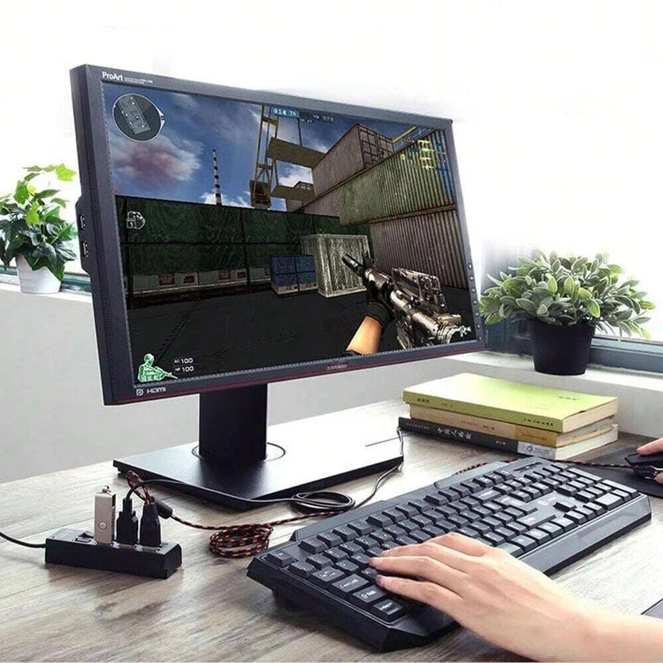 7 Port USB 2.0 Hub Splitter Adapter Charge High Speed For PC Laptop Mac Desktop - Image 4 of 4