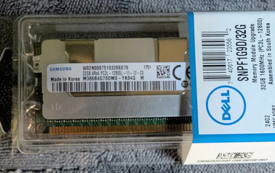Dell 32GB DDR3-1600 PC3-12800 ECC LRDIMM SNPF1G9D/32G RAM NIB Lot of 8 - Image 4 of 4