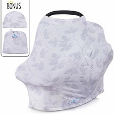 5-in-1, Super Soft, Stretchy  Spacious Nursing Cover Carseat Canopy, Multi-Use