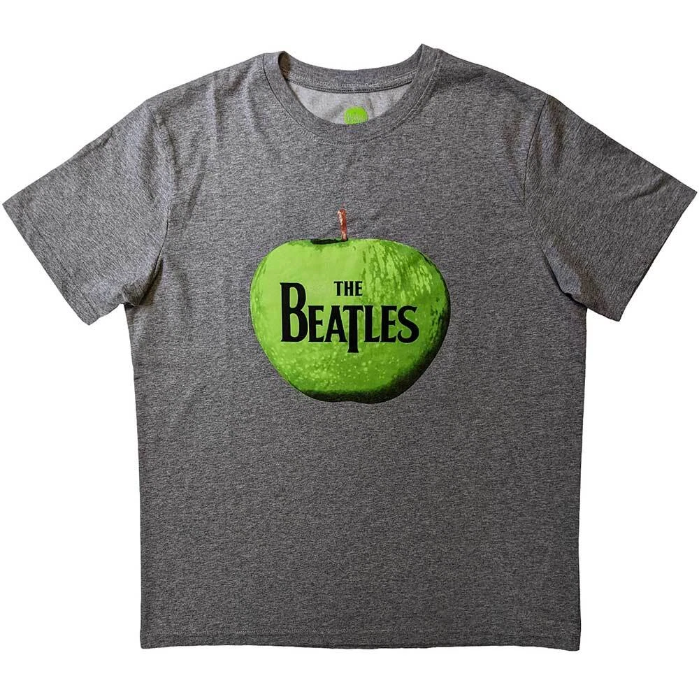 The Beatles Apple Logo T-Shirt Grey New