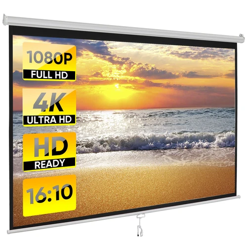 72''/80''/100''/119'' Projector Screen Pull Down Projection Screen Home Theater - Picture 41 of 89