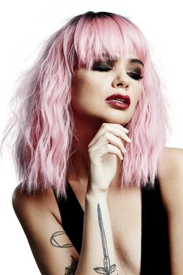 Manic Panic Love Kitten Trash Goddess Wig Pink Wig Dark Root Fancy Dress