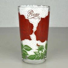 Vintage Boscul Peanut Butter Glass Rose Name on Top Standard 5"