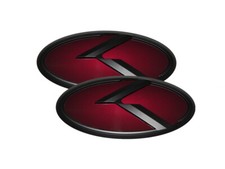 3d K Logo Emblem Red Black 2pc Fits Kia 2014-2016 Forte Koup