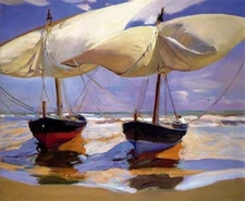 MQ-OP0282  Handmade Painted Sailing Boats By The Sea Oil Painting Art On Canvas