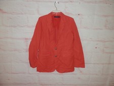 NWOT Polo Ralph Lauren Womens Size 4 Orange Linen Blend Blazer Sport Coat 4922