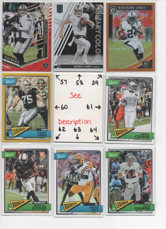 Oakland Las Vegas Raiders LOADED U-PICK Serial #'d JERSEY AUTO Rookies CARR MACK - Image 2 of 4