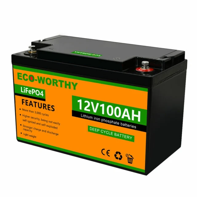 ECO-WORTHY Li-Ion 12 V Baterías Recargables