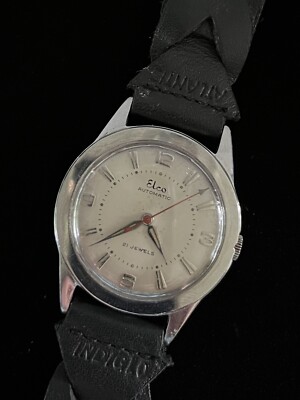 Vintage Men s Elco Automatic Wristwatch 21 Jewels With Replacement Band Working