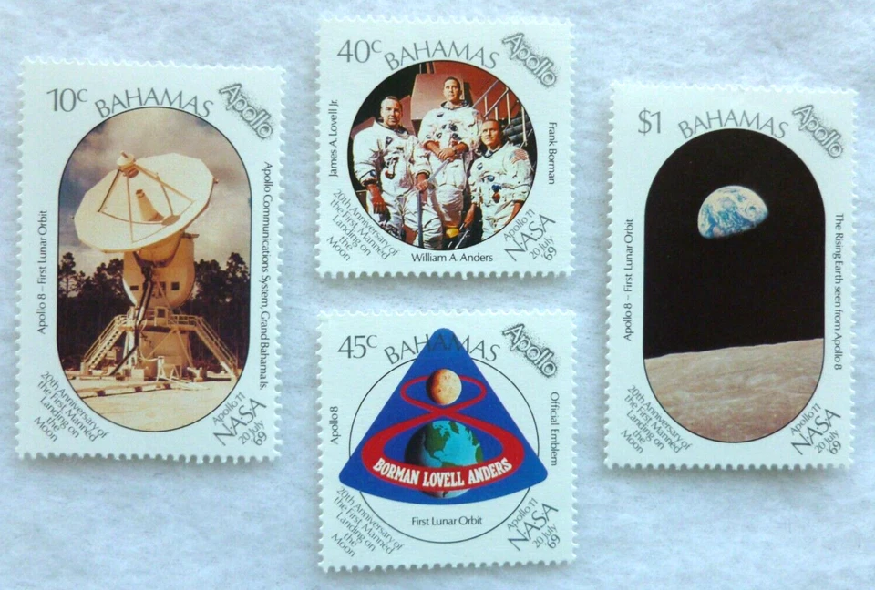 4 1989 Bahamas 1969 Moon Landing Ann. Stamps SC#674-7 MNH OG - Image 2 of 3