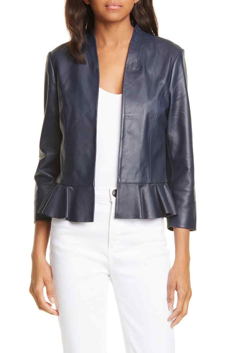 Ted Baker Febbe Peplum Leather Jacket 