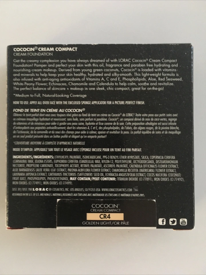 Base compacta Lorac Cococin Cream, CR4, nueva en caja, descatalogada, rara Foto 2 de 2