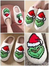 The Grinch Cotton Slippers Home Green-haired Monster Winter Warm Christmas Gift